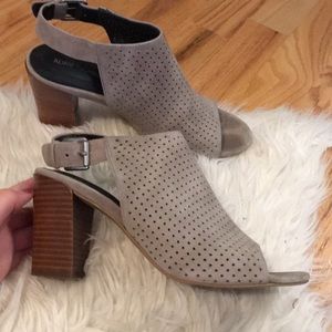 Grey suede heels
